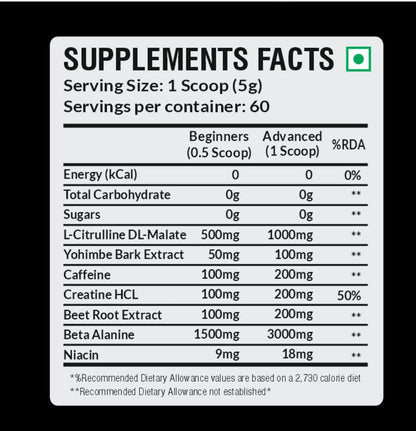 MUSCLE MAX ATTACK PRE-WORKOUT 300G, 60SERVINGS.